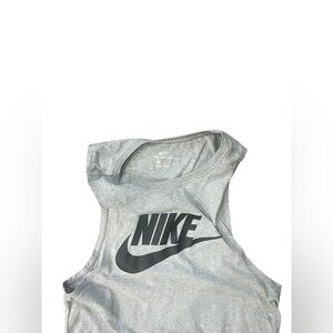Nike Women’s Light Gray Muscle Tank with Black Logo The Nike Tee Size XS